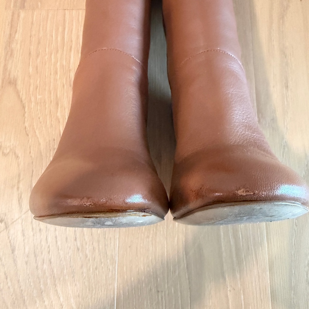 Cole Haan Glenda Brown Leather Knee-High Boots - Picture 6 of 7